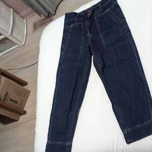 Dark Blue Denim Cargo Pants
